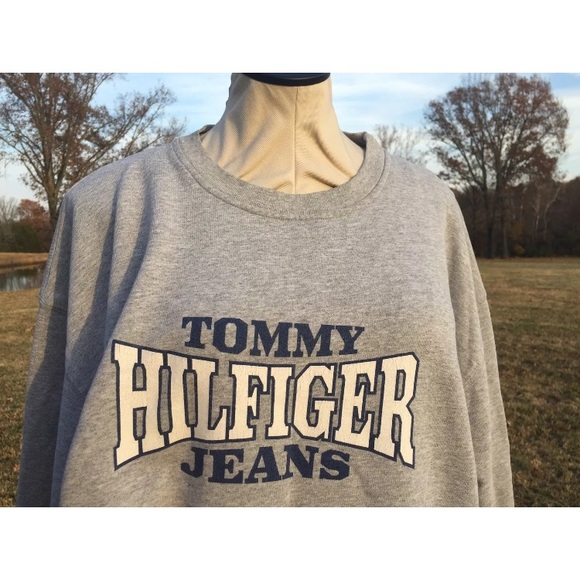 Vintage Tommy Hilfiger Crew Neck Sweatshirt Sz L - Picture 2 of 7